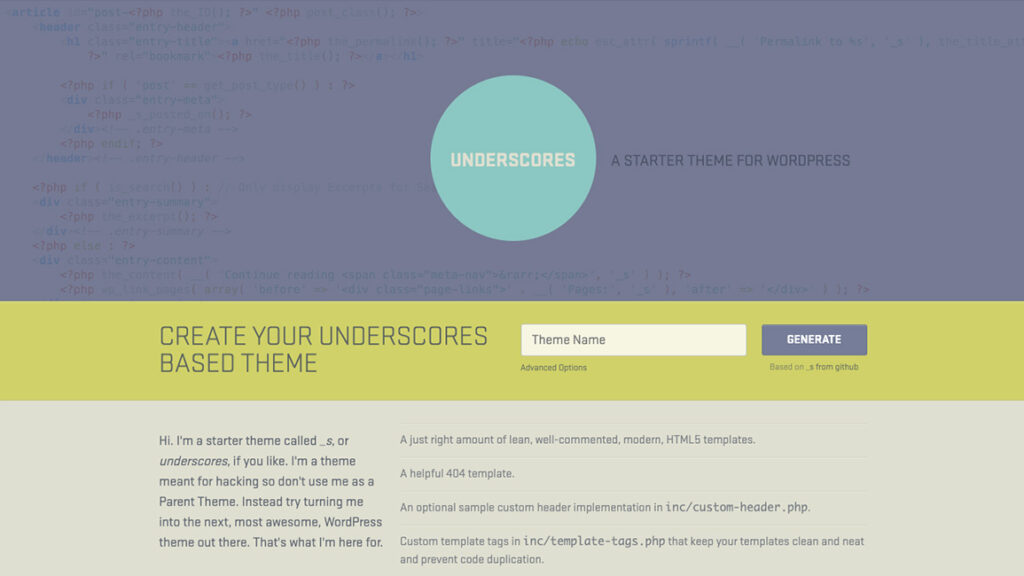 WordPressテーマ作成の基本！Underscoresを使ってオリジナルテーマを作る方法